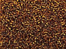 Load image into Gallery viewer, Pack of 50 gram Silver Lined AMBER - Miyuki 15/0 Delicas Seed Beads Wholesale - BeadPrism