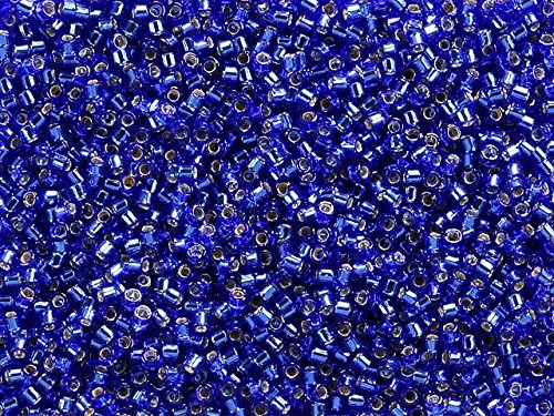 Pack of 50 gram SILVER LINED SAPHIRE - Miyuki Delicas 11/0 Seed Beads Wholesale - BeadPrism