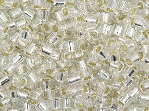Pack of 50 gram SILVER LINED Crystal  Delicas 8/0 Seed Beads Wholesale - BeadPrism