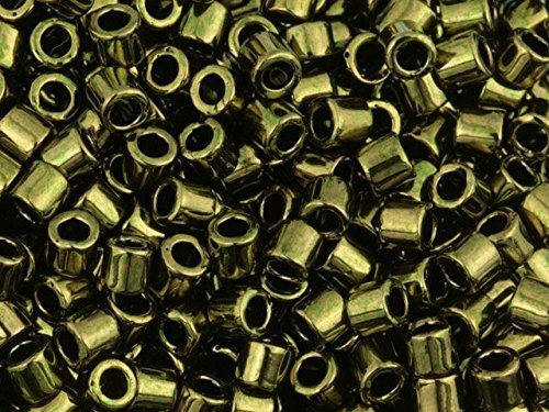 Pack of 50 gram Metallic OLIVE  Delicas 8/0 Seed Beads Wholesale - BeadPrism