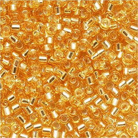 Pack of 50 gram Silver Lined Gold - Miyuki 15/0 Delicas Seed Beads Wholesale - BeadPrism