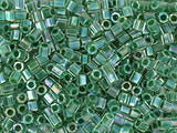 Pack of 50 gram 8/0 LINED Lime AB  HEX CUT Miyuki Delicas Seed Beads Wholesale
