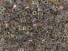 Pack of 50 gram 8/0 LINED Ivory AB  HEX CUT Miyuki Delicas Seed Beads Wholesale - BeadPrism