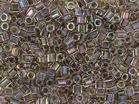 Pack of 50 gram 8/0 LINED Ivory AB  HEX CUT Miyuki Delicas Seed Beads Wholesale - BeadPrism