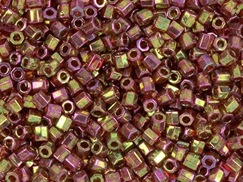 Pack of 50 gram 8/0 GOLD RED Luster  HEX CUT Miyuki Delicas Seed Beads Wholesale - BeadPrism