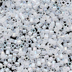 Pack of 50 gram WHITE OPAL AB - Miyuki 15/0 Delicas Seed Beads Wholesale - BeadPrism