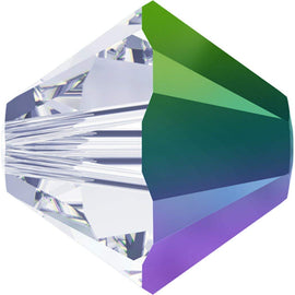 Swarovski Crystal, #5328 Bicone Beads 3mm, Crystal Scarabaeus Green, Wholesale Packs - BeadPrism
