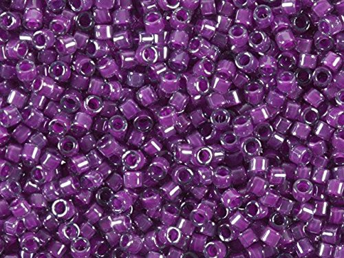 Pack of 50 gram LNED PALE BL/MAGENTA - Miyuki Delicas 11/0 Seed Beads Wholesale - BeadPrism