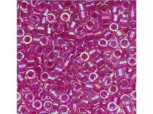 Load image into Gallery viewer, Pack of 50 gram LINED LT FUCHSIA AB - Miyuki Delicas 11/0 Seed Beads Wholesale - BeadPrism
