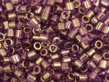 Load image into Gallery viewer, Pack of 50 gram Gold Luster Amethyst  Delicas 8/0 Seed Beads Wholesale - BeadPrism