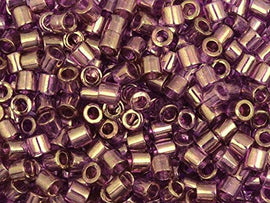 Pack of 50 gram Gold Luster Amethyst  Delicas 8/0 Seed Beads Wholesale - BeadPrism