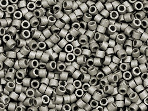 Pack of 50 gram MATTE METTALIC SILVER  Miyuki Delicas 11/0 Seed Beads Wholesale - BeadPrism