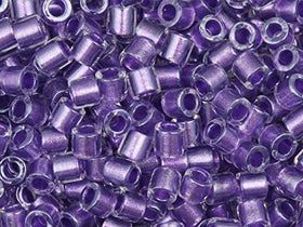 Pack of 50 gram Sparkling Purple Lined Crystal  Delicas 8/0 Seed Beads Wholesale - BeadPrism