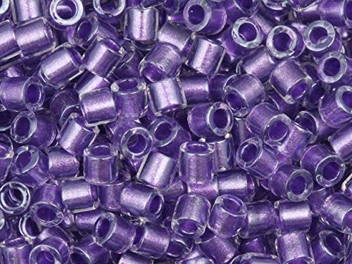Pack of 50 gram Sparkling Purple Lined Crystal  Delicas 8/0 Seed Beads Wholesale - BeadPrism