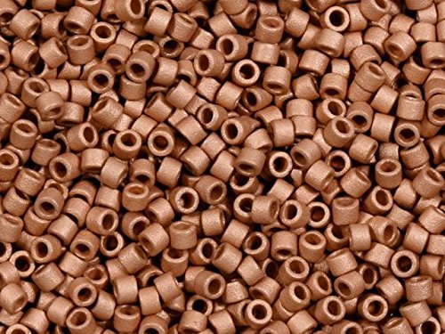 Pack of 50 gram MATTE COPPER PLATED  Miyuki Delicas 11/0 Seed Beads Wholesale - BeadPrism