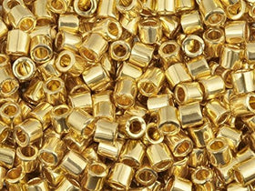 Pack of 25 gram Metallic 24 Karat Goldplated - Miyuki 15/0 Delicas Seed Beads Wholesale - BeadPrism