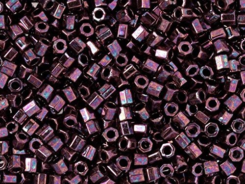 Pack of 50 gram 8/0 METALLIC Raspberry  HEX CUT Miyuki Delicas Seed Beads Wholesale - BeadPrism