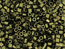 Load image into Gallery viewer, Pack of 50 gram 8/0 METALLIC Olive  HEX CUT Miyuki Delicas Seed Beads Wholesale - BeadPrism