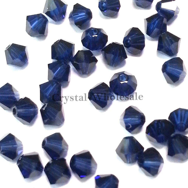 Swarovski Crystal, #5301 Bicone Beads 5mm, Dark Indigo, Wholesale Packs - BeadPrism