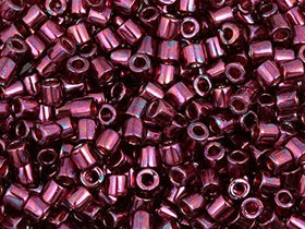 Pack of 50 gram Transparent Luster Red Metallic  Delicas 8/0 Seed Beads Wholesale - BeadPrism