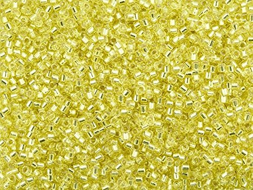 Pack of 50 gram Silver Lined YELLOW - Miyuki 15/0 Delicas Seed Beads Wholesale - BeadPrism