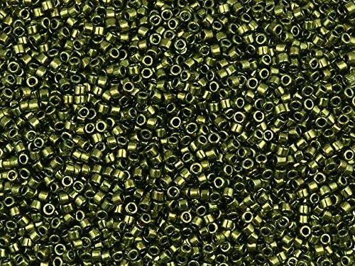Pack of 50 gram METALLIC OLIVE  Miyuki Delicas 11/0 Seed Beads Wholesale - BeadPrism