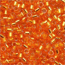 Load image into Gallery viewer, Pack of 50 gram SILVER LINED ORANGE  Miyuki Delicas 11/0 Seed Beads Wholesale - BeadPrism
