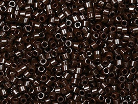 Pack of 50 gram OPAQUE CHOCOLATE BROWN - Miyuki Delicas 11/0 Seed Beads Wholesale - BeadPrism