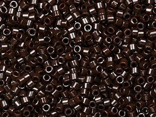 Pack of 50 gram OPAQUE CHOCOLATE BROWN - Miyuki Delicas 11/0 Seed Beads Wholesale - BeadPrism