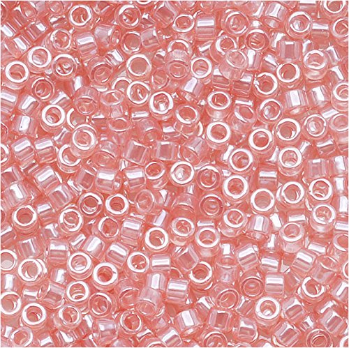 Pack of 50 gram TRANSP PINK Luster - Miyuki 15/0 Delicas Seed Beads Wholesale - BeadPrism