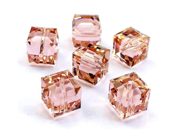 Wholesale Genuine Swarovski 5601 4mm Vintage Rose Cube Beads, Choose Package Size - BeadPrism