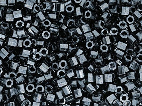 Pack of 50 gram 8/0 GUNMETAL  HEX CUT Miyuki Delicas Seed Beads Wholesale - BeadPrism