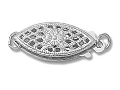 14K White Gold - Large Pearl Clasp 16x6mm