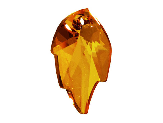Swarovski 6735 Leaf Pendant -  32mm - Topaz