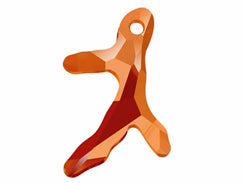 Crystal Red Magma  - 30mm Swarovski 6790 3 Sprig Coral Pendant
