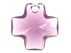 Swarovski Crystal, #6866 Cross Pendant 20mm, Light Amethyst, Wholesale Packs - BeadPrism
