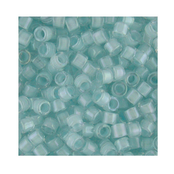 Pack of 50 gram LINED AQUA MIST  Miyuki Delicas 11/0 Seed Beads Wholesale - BeadPrism