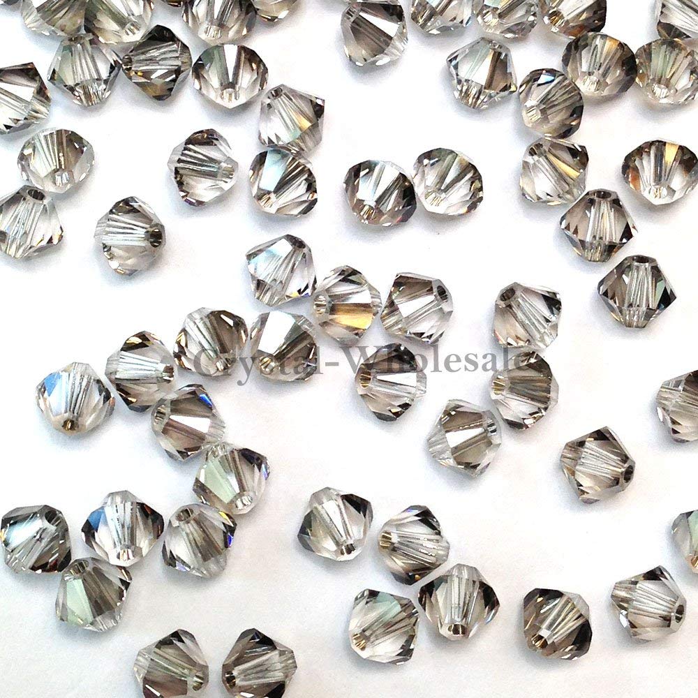 Swarovski Crystal, #5328 Bicone Beads 5mm, Crystal Satin, Wholesale Packs - BeadPrism
