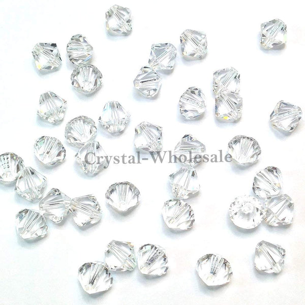 Swarovski Crystal, #5328 Bicone Beads 5mm, Crystal, Wholesale Packs - BeadPrism