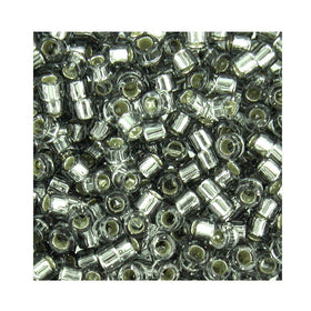 Pack of 50 gram SILVER LINED GREY Miyuki Delicas 11/0 Seed Beads Wholesale - BeadPrism