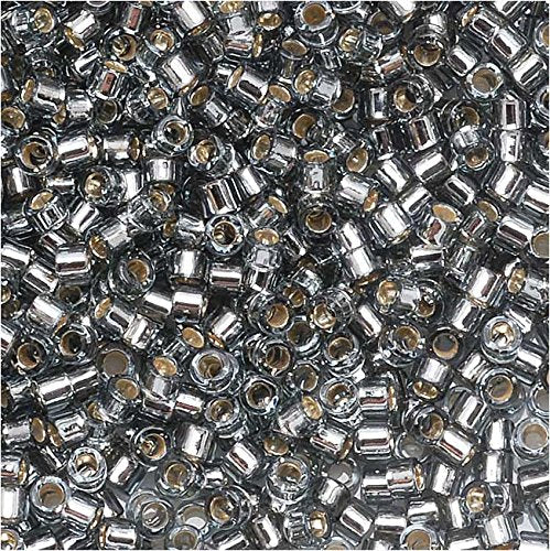 Pack of 50 gram Silver Lined Grey - Miyuki 15/0 Delicas Seed Beads Wholesale - BeadPrism