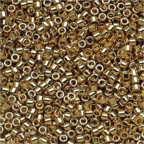 25gm  LT24KT GOLD PLATED Miyuki Delicas 11/0 Seed Beads Wholesale - BeadPrism