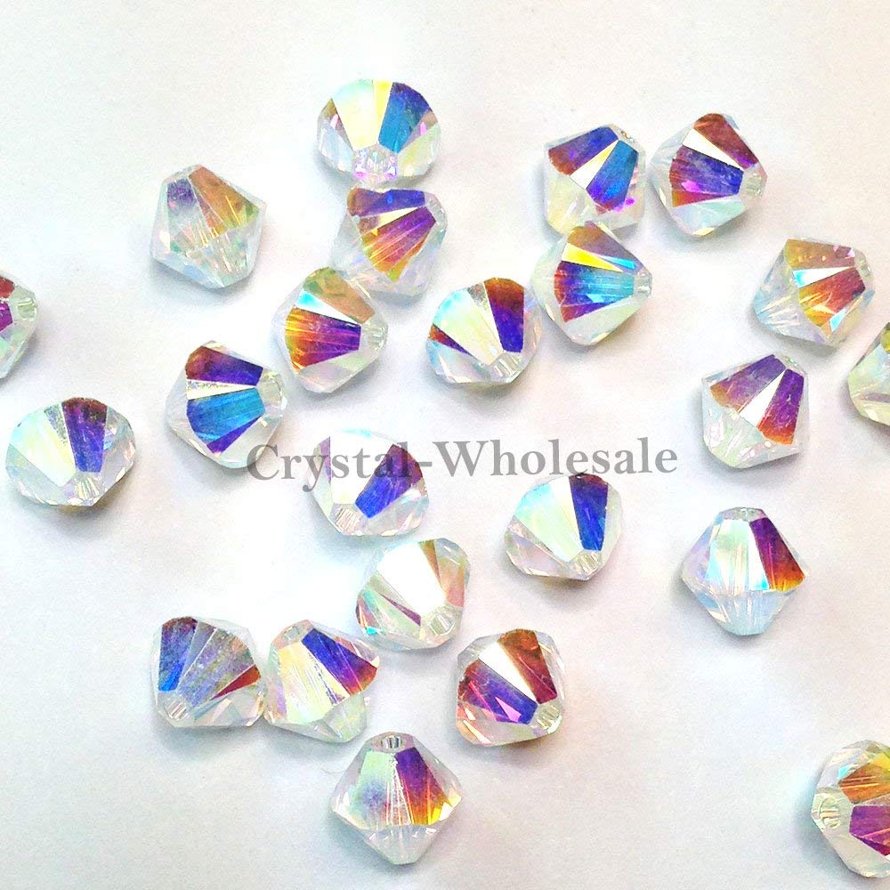 Swarovski Crystal, #5328 Bicone Beads 5mm, Crystal AB 2X, Wholesale Packs - BeadPrism