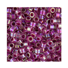 Load image into Gallery viewer, Pack of 50 gram LINED MAGENTA AB  Miyuki Delicas 11/0 Seed Beads Wholesale - BeadPrism