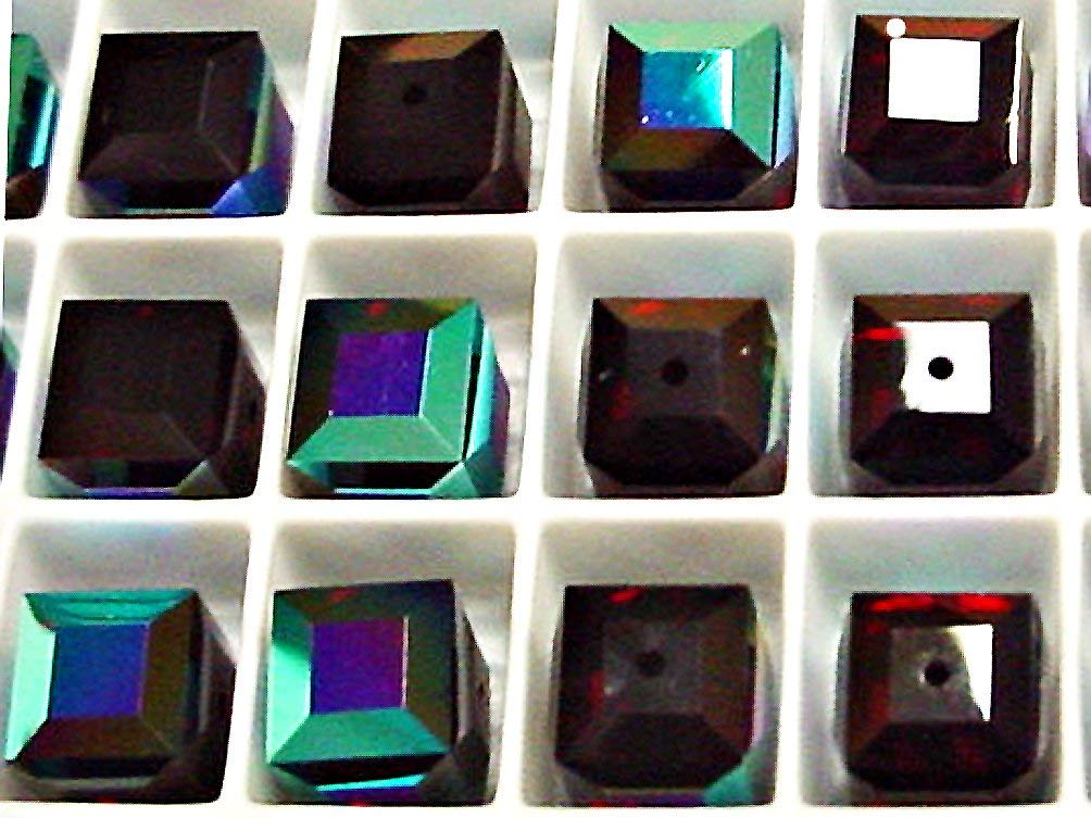 Wholesale Genuine Swarovski 5601 4mm Garnet AB Cube Beads, Choose Package Size - BeadPrism