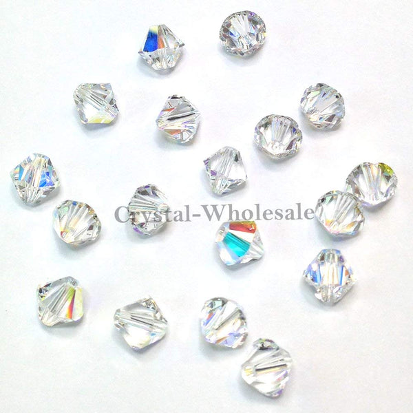 Swarovski Crystal, #5328 Bicone Beads 5mm, Crystal AB, Wholesale Packs - BeadPrism