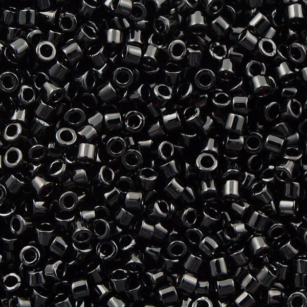 Pack of 50 gram BLACK Miyuki Delicas 11/0 Seed Beads Wholesale - BeadPrism