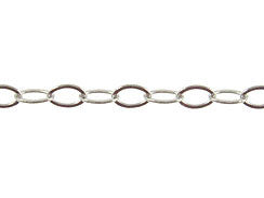 14K White Gold - Flat Cable Chain