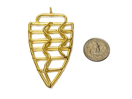 Gold Arrowhead Handmade Pendant 3.2 inch Approx. 83mm x 44mm x 9mm Approx 3.5mm Hole - AP483 - BeadPrism