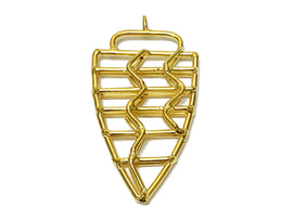 Gold Arrowhead Handmade Pendant 3.2 inch Approx. 83mm x 44mm x 9mm Approx 3.5mm Hole - AP483 - BeadPrism